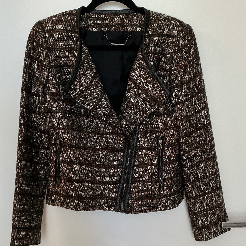 Trina Turk Black and Brown Zigzag Blazer